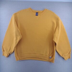 vtg RUSSELL ATHLETIC Sweatshirt Mens Large Dri-POWER blank yellow 90s y2k